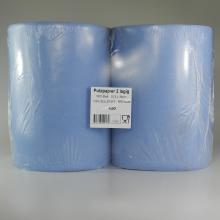 Putzpapierrolle 2 Lagig, Blau, 100 % Zellstoff 35,5x36 cm, 1000 Blatt, 2 Rollen/Packung